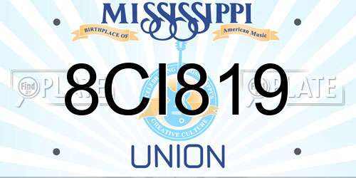 8CI819 Mississippi License Plate