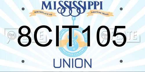 8CIT105 Mississippi License Plate