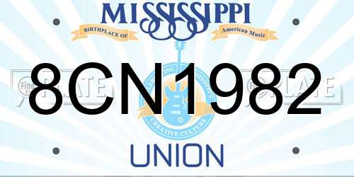8CN1982 Mississippi License Plate