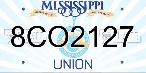 8CO2127 Mississippi License Plate