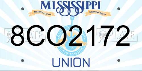 8CO2172 Mississippi License Plate