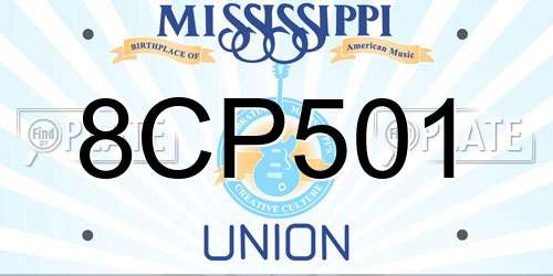 8CP501 Mississippi License Plate