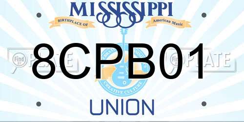 8CPB01 Mississippi License Plate