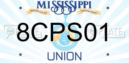 8CPS01 Mississippi License Plate