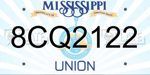 8CQ2122 Mississippi License Plate