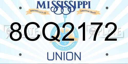 8CQ2172 Mississippi License Plate