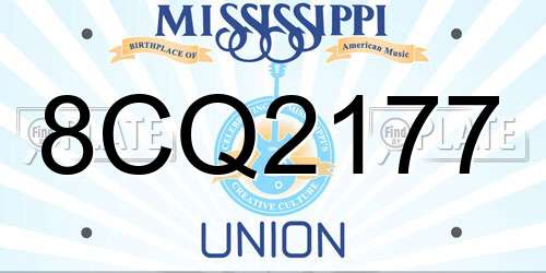 8CQ2177 Mississippi License Plate