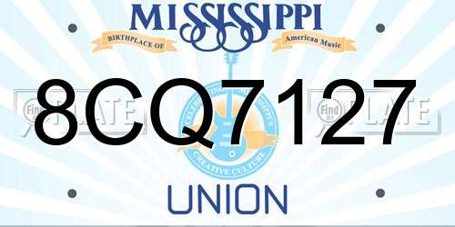 8CQ7127 Mississippi License Plate
