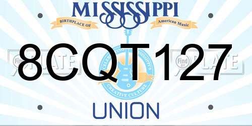 8CQT127 Mississippi License Plate