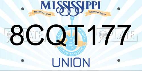 8CQT177 Mississippi License Plate