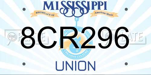 8CR296 Mississippi License Plate