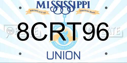 8CRT96 Mississippi License Plate