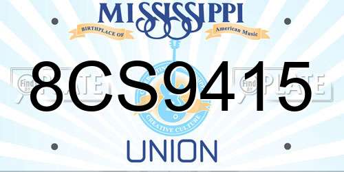 8CS9415 Mississippi License Plate