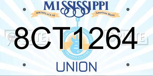 8CT1264 Mississippi License Plate