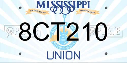 8CT210 Mississippi License Plate