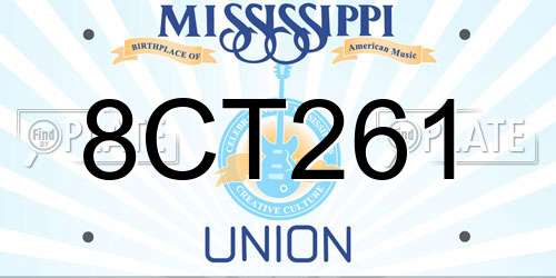 8CT261 Mississippi License Plate