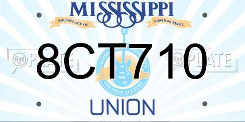 8CT710 Mississippi License Plate