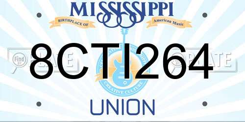 8CTI264 Mississippi License Plate