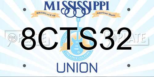 8CTS32 Mississippi License Plate