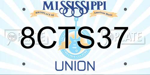 8CTS37 Mississippi License Plate