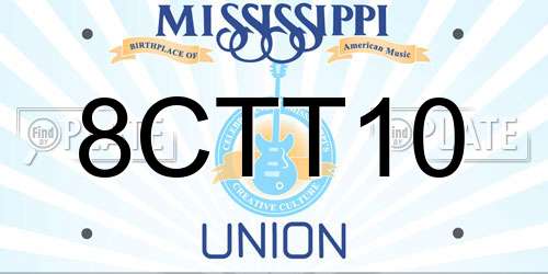 8CTT10 Mississippi License Plate
