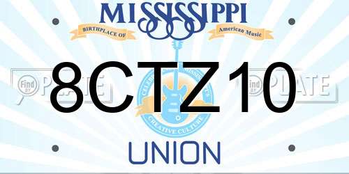 8CTZ10 Mississippi License Plate