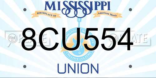 8CU554 Mississippi License Plate