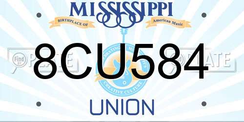 8CU584 Mississippi License Plate