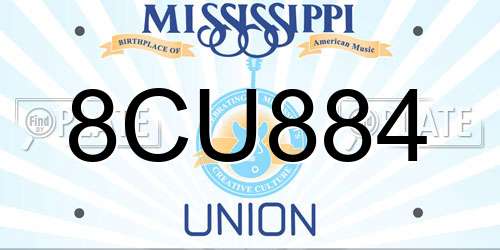 8CU884 Mississippi License Plate
