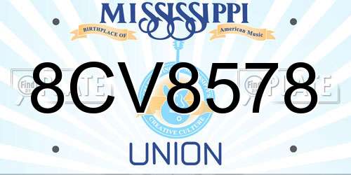 8CV8578 Mississippi License Plate