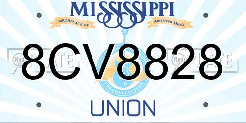 8CV8828 Mississippi License Plate