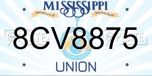 8CV8875 Mississippi License Plate