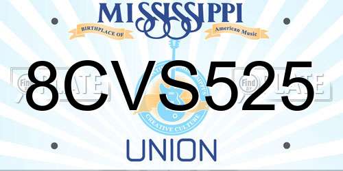8CVS525 Mississippi License Plate