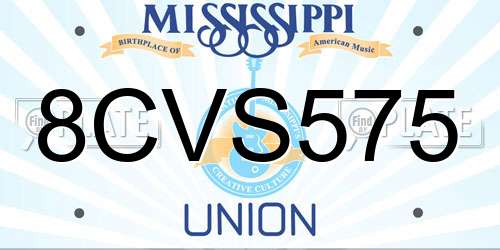 8CVS575 Mississippi License Plate