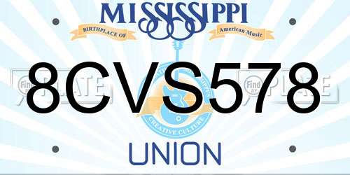 8CVS578 Mississippi License Plate
