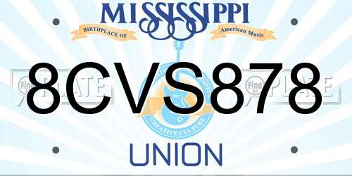 8CVS878 Mississippi License Plate