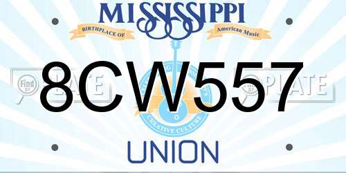 8CW557 Mississippi License Plate