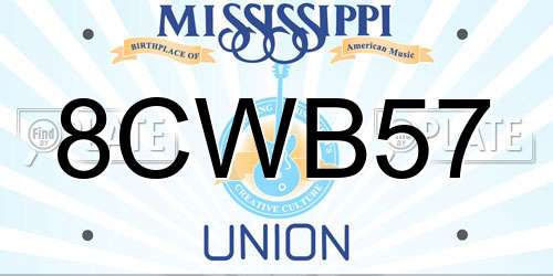 8CWB57 Mississippi License Plate