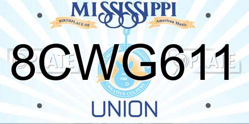 8CWG611 Mississippi License Plate
