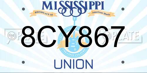 8CY867 Mississippi License Plate