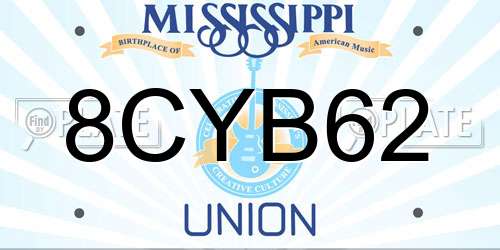 8CYB62 Mississippi License Plate