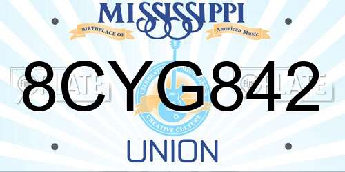 8CYG842 Mississippi License Plate