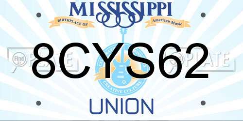 8CYS62 Mississippi License Plate