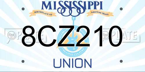 8CZ210 Mississippi License Plate