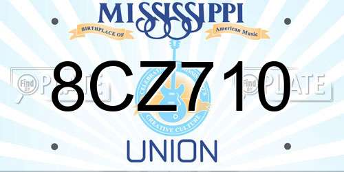 8CZ710 Mississippi License Plate