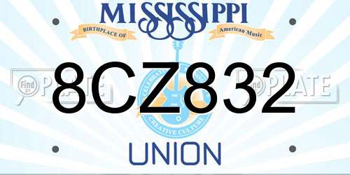 8CZ832 Mississippi License Plate