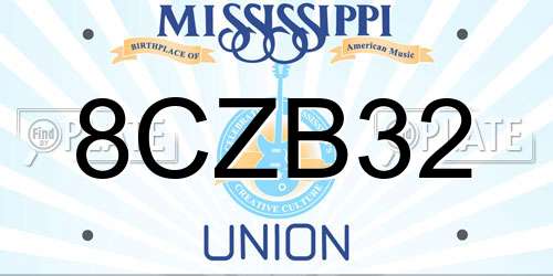 8CZB32 Mississippi License Plate