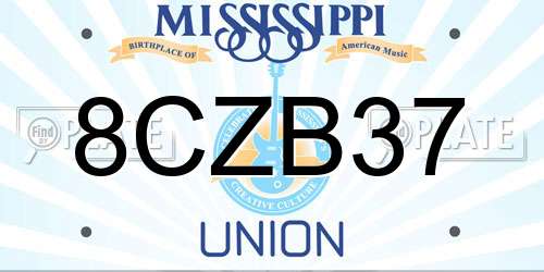8CZB37 Mississippi License Plate