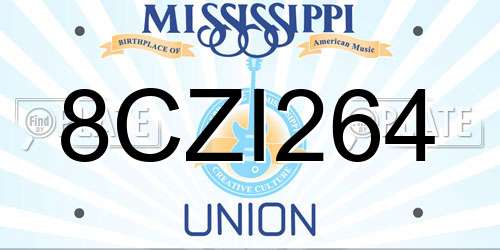8CZI264 Mississippi License Plate