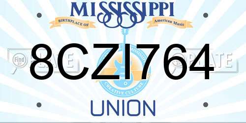 8CZI764 Mississippi License Plate